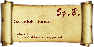 Szladek Bence névjegykártya