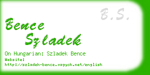 bence szladek business card